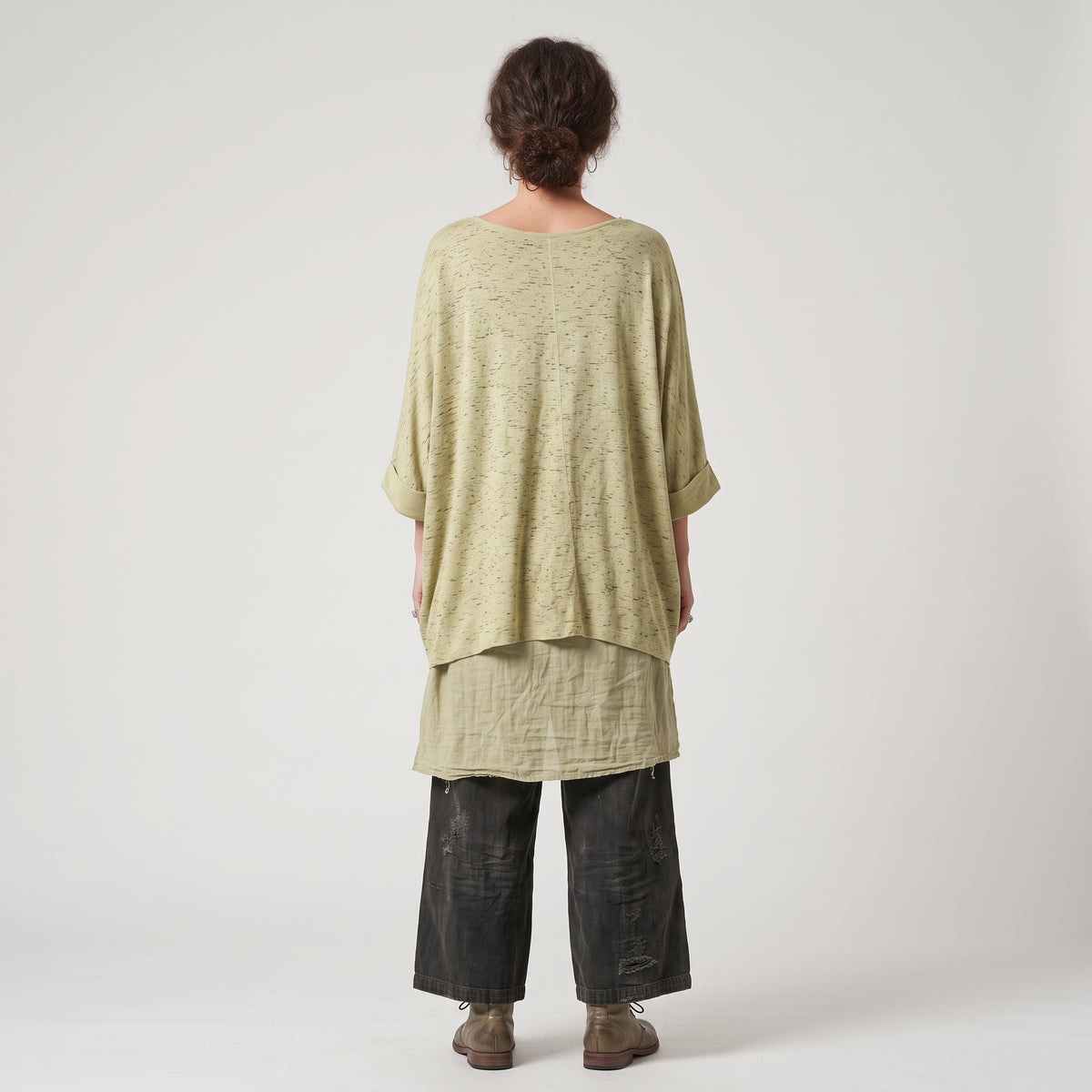 Textured Olive Oversized Tee