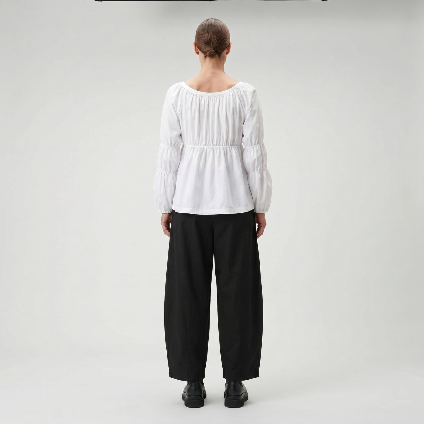 Gathered Waist Peplum Blouse