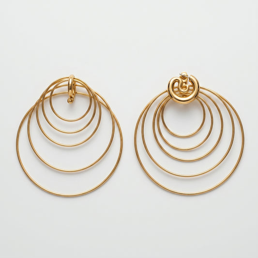 Sculptural Gold Multi-Hoop Earrings
