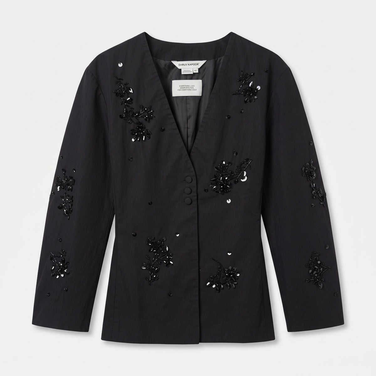 Embellished Black Tailored Jacket