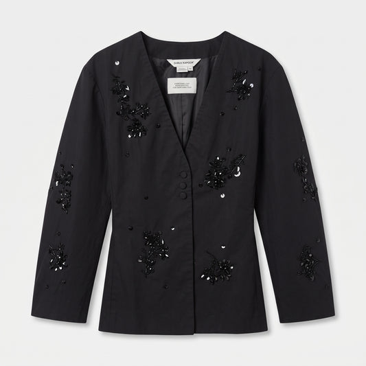Embellished Black Tailored Jacket