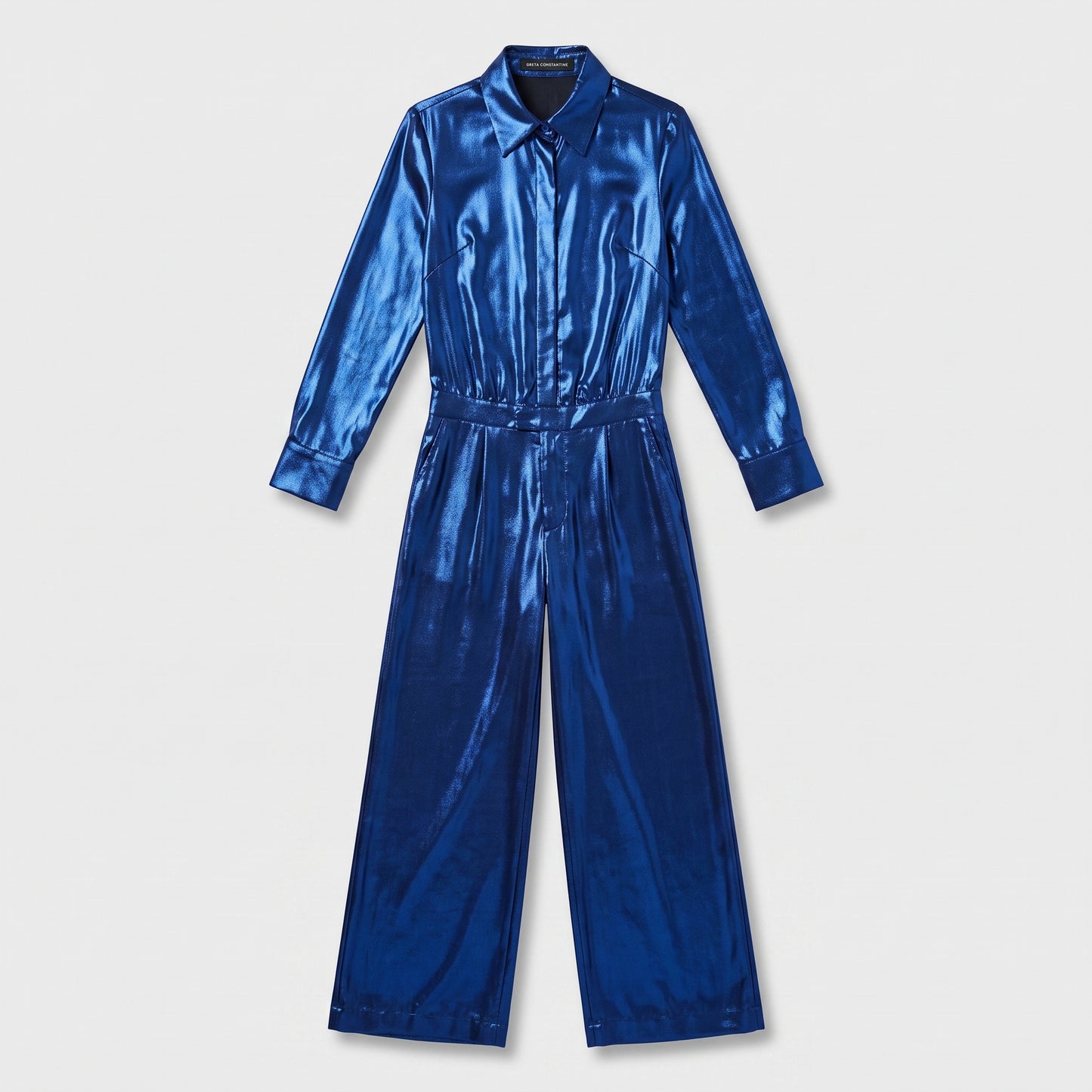Metallic Cobalt Tailored Jumpsuit