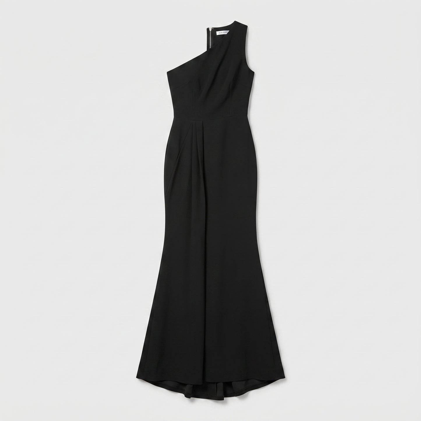 One-Shoulder Pleated Column Gown