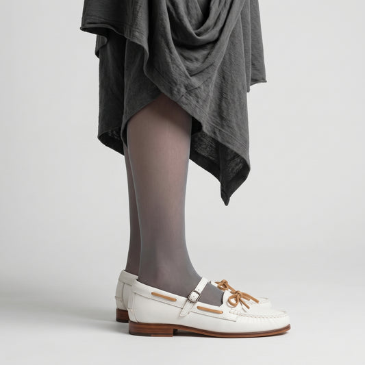 Leather Mary Jane Boat Shoes