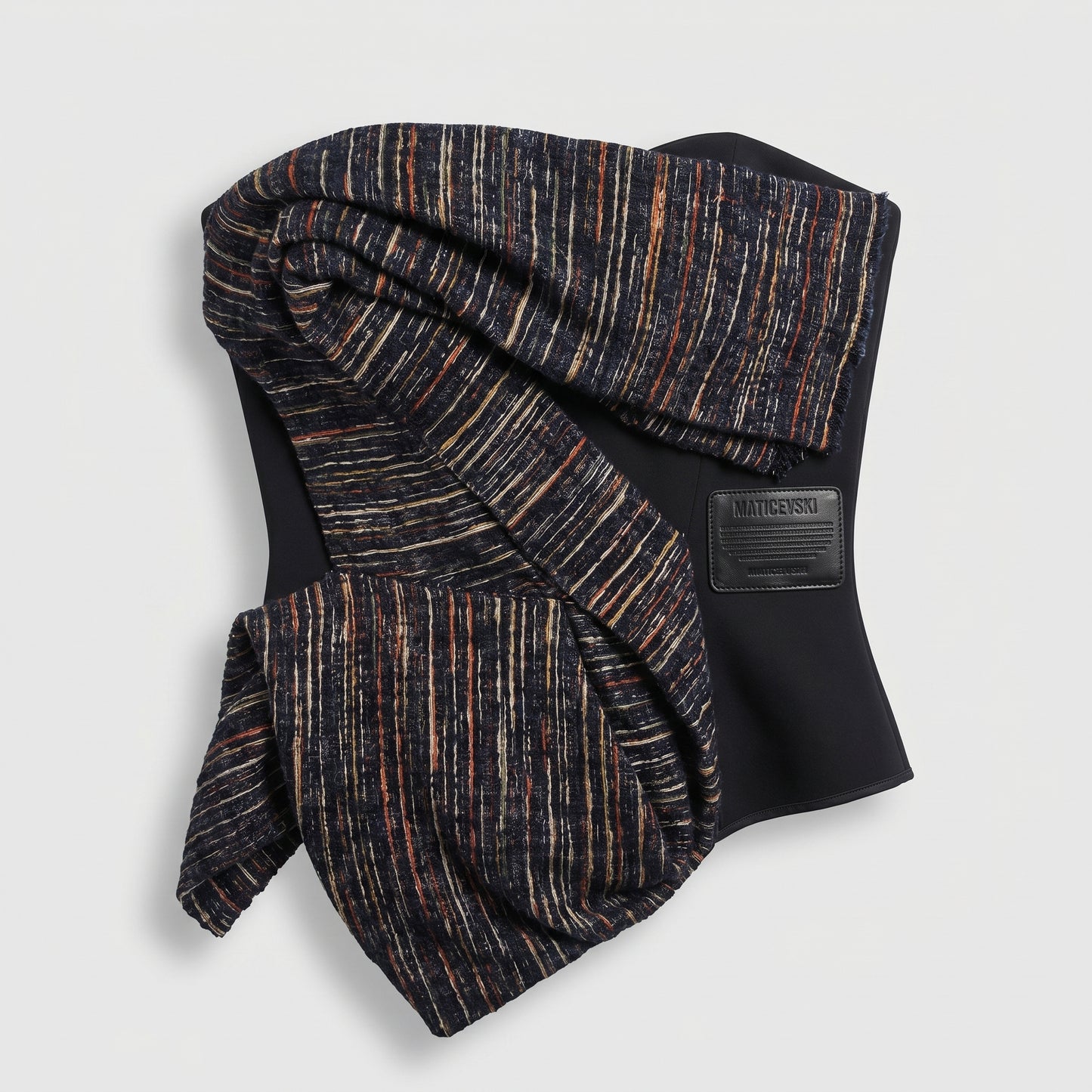 Draped Tweed Structured Corset