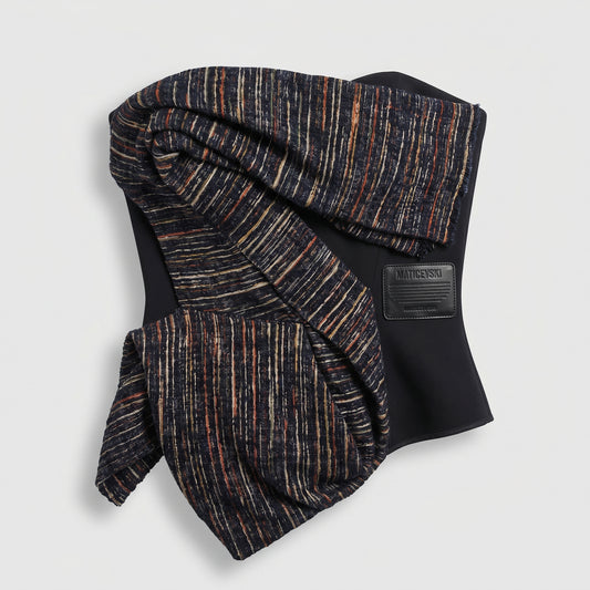 Draped Tweed Structured Corset