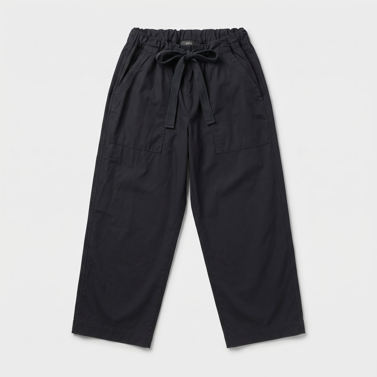Black Cotton Drawstring Trousers