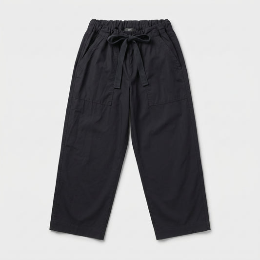 Black Cotton Drawstring Trousers