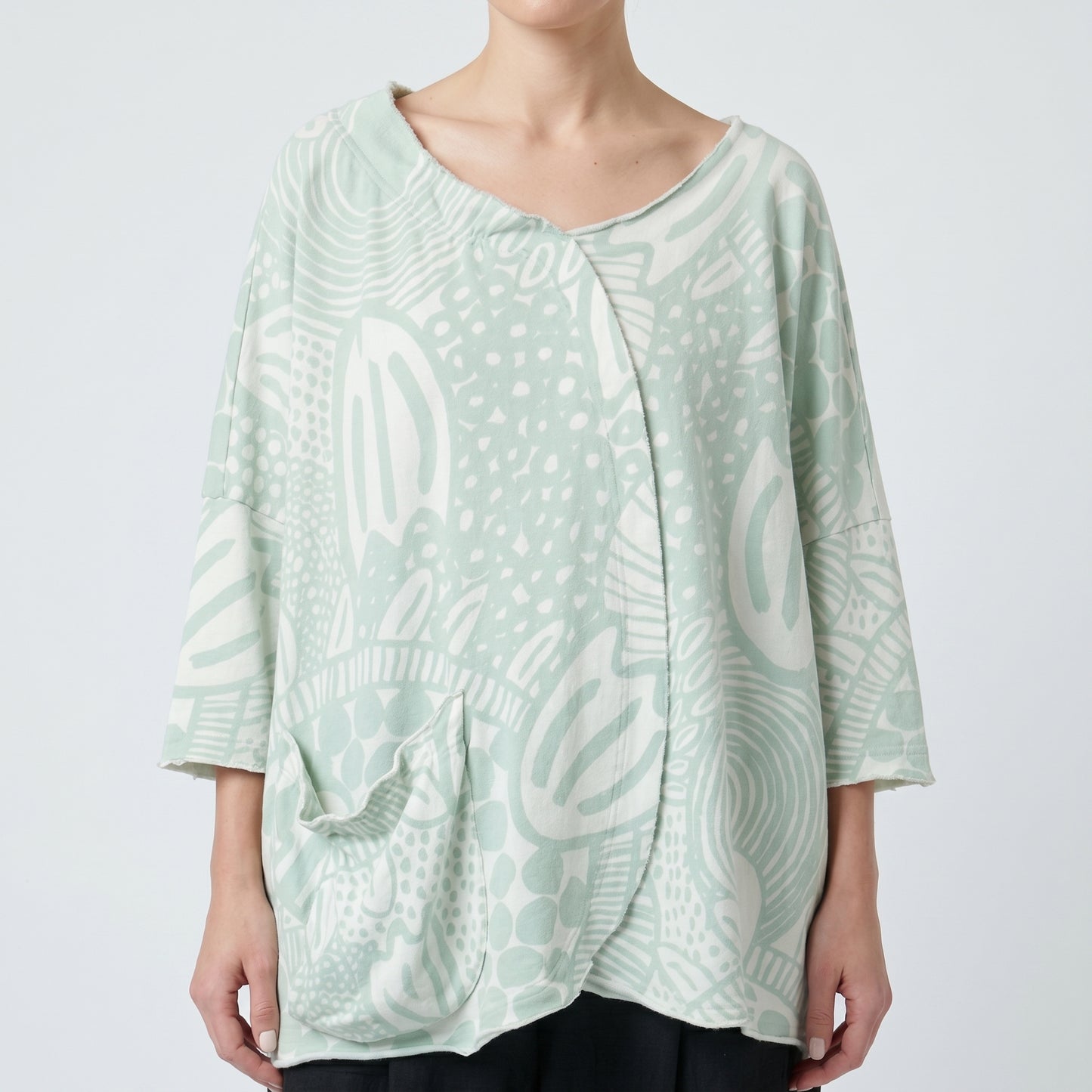 Asymmetric Abstract Printed Top