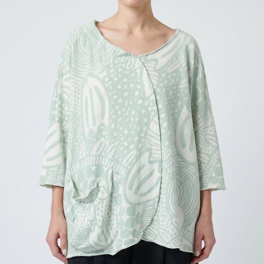 Asymmetric Abstract Printed Top