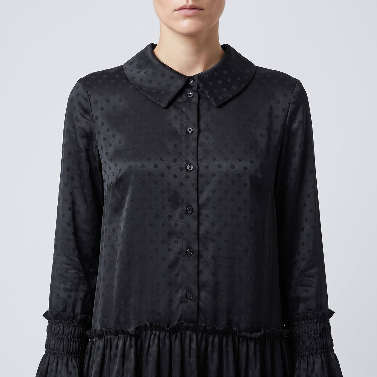 Polka Dot Lace Pleated Dress