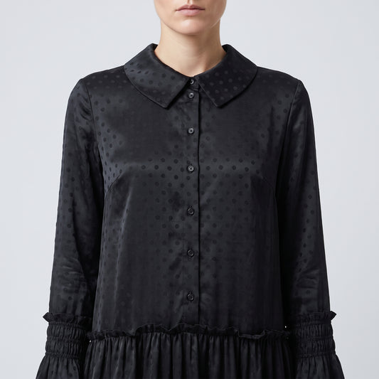 Polka Dot Lace Pleated Dress