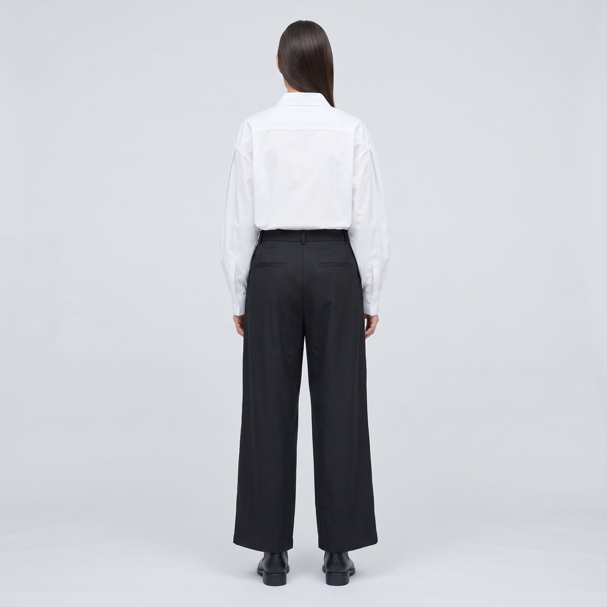 Tailored Black Pleated Trousers