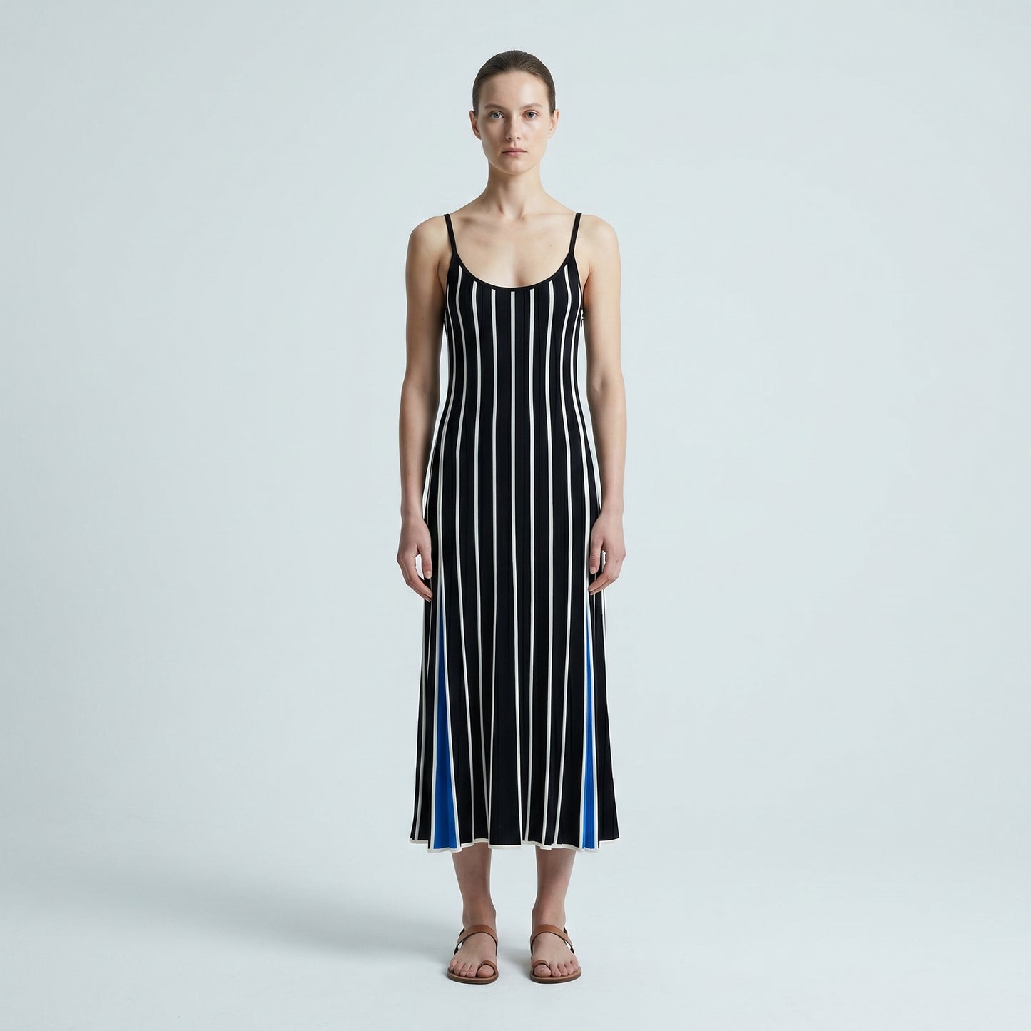 Striped Knit A-Line Dress