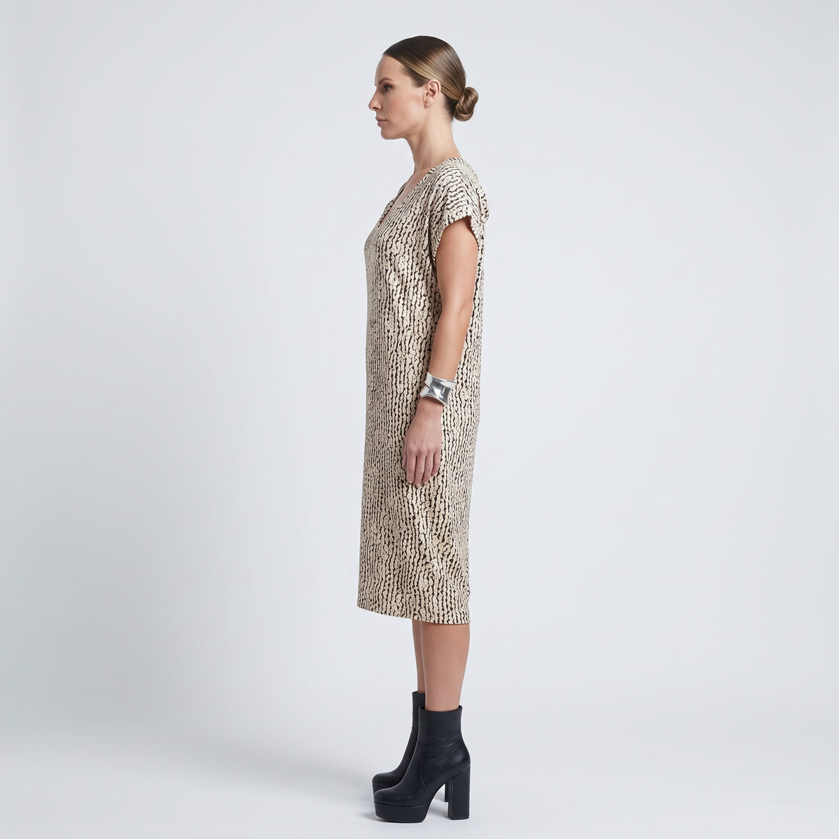 Abstract Print Cap Sleeve Top