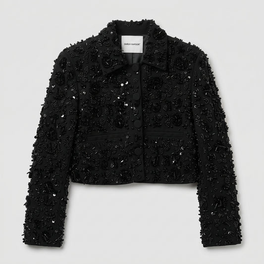 Embellished Beaded Cropped Jacket