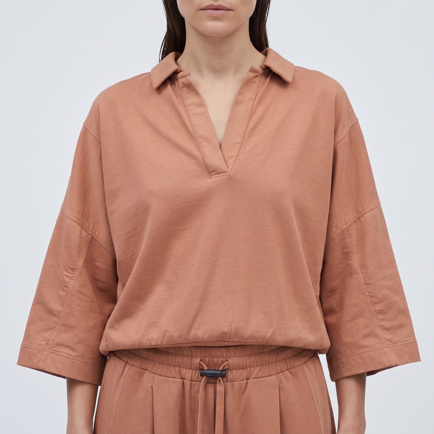 Relaxed Collared Cotton Pullover