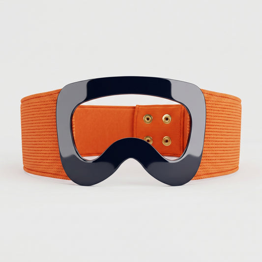 Sculptural Buckle Elastic Belt