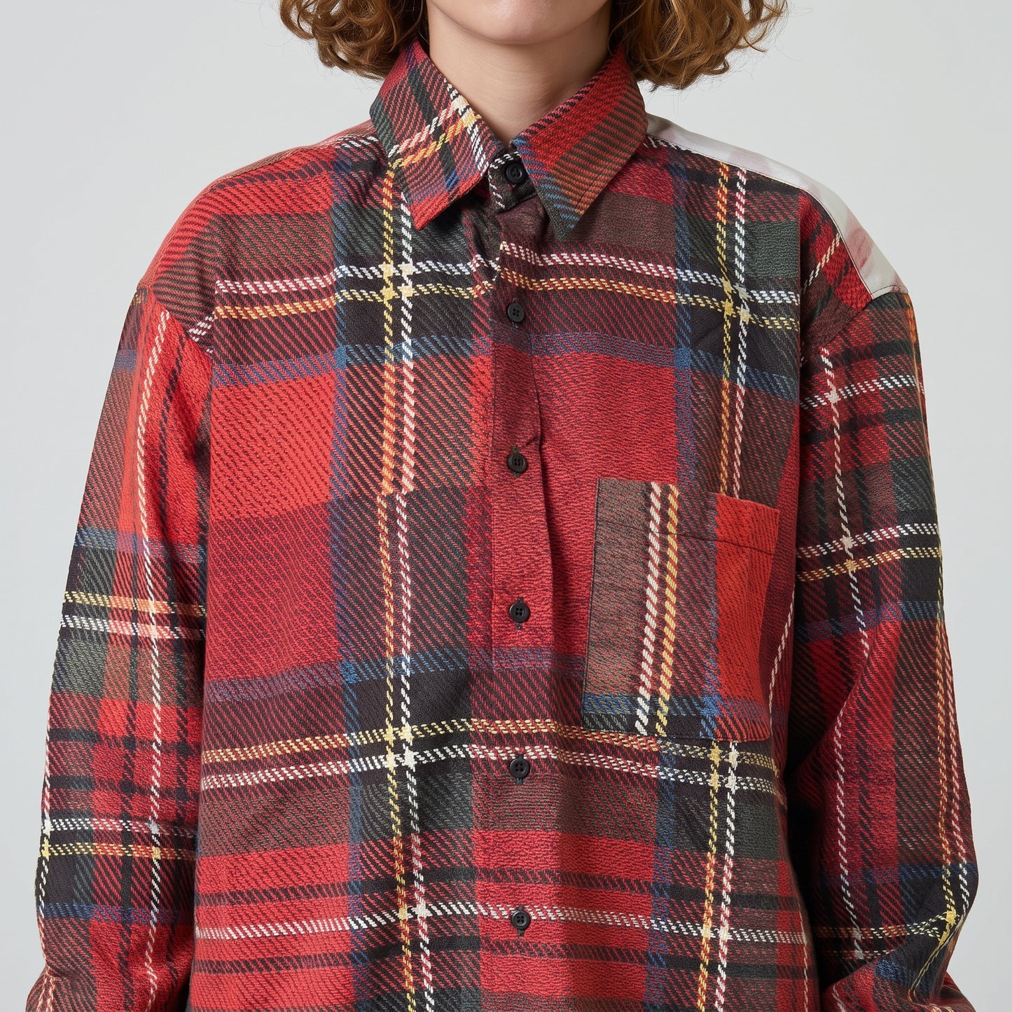 Patchwork Tartan Button Down Shirt