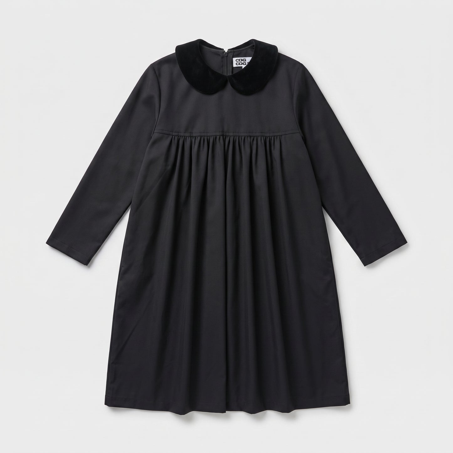 Velvet Collar Babydoll Dress