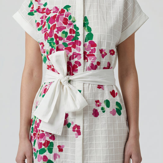Floral Embroidered Shirt Dress