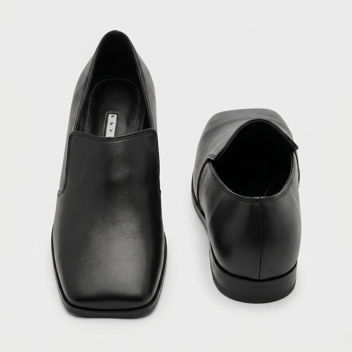 Minimalist Black Leather Loafers