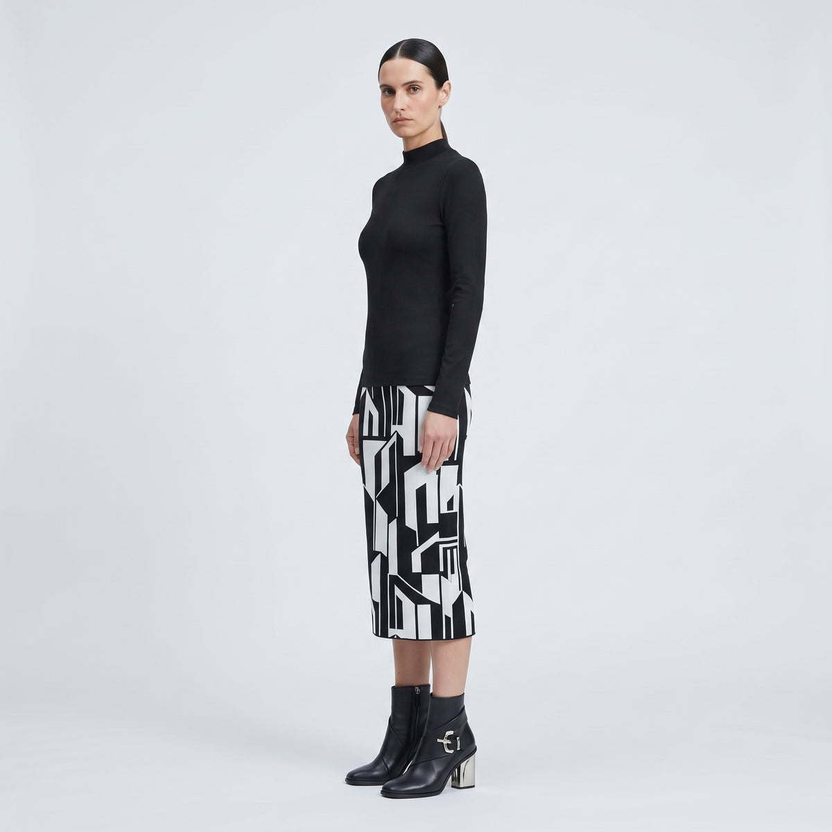 Essential Black Mock Neck Top