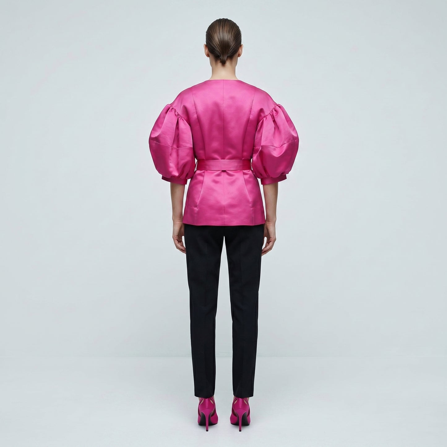 Balloon Sleeve Belted Jacket