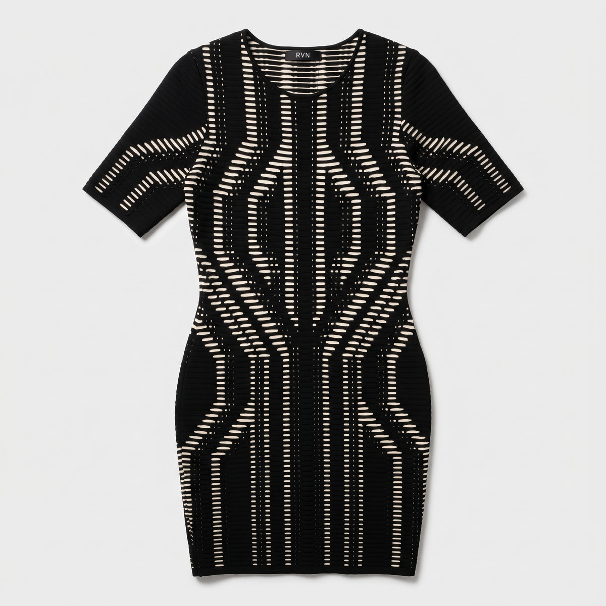 Graphic Knit Bodycon Mini Dress