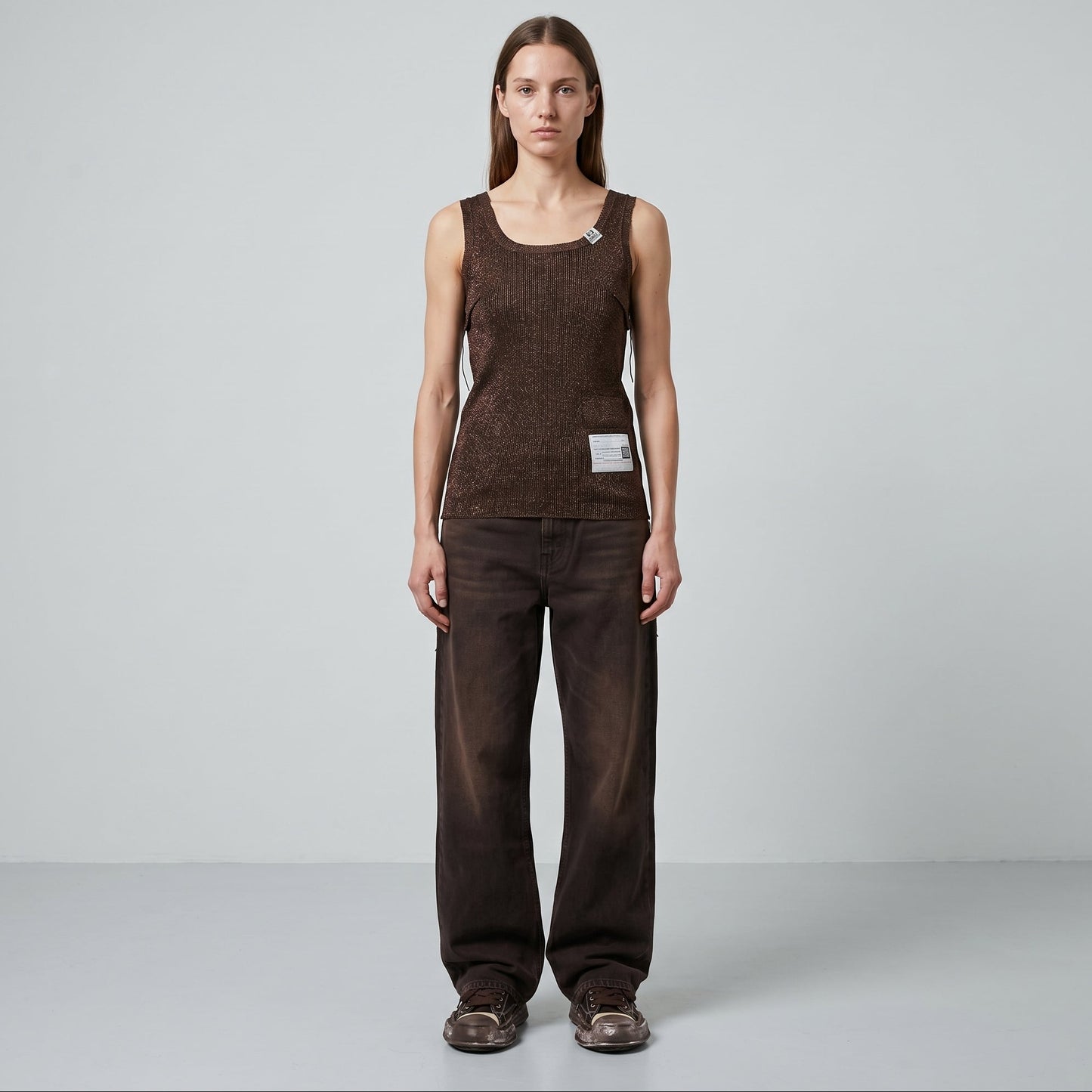 Metallic Knit Sleeveless Tank