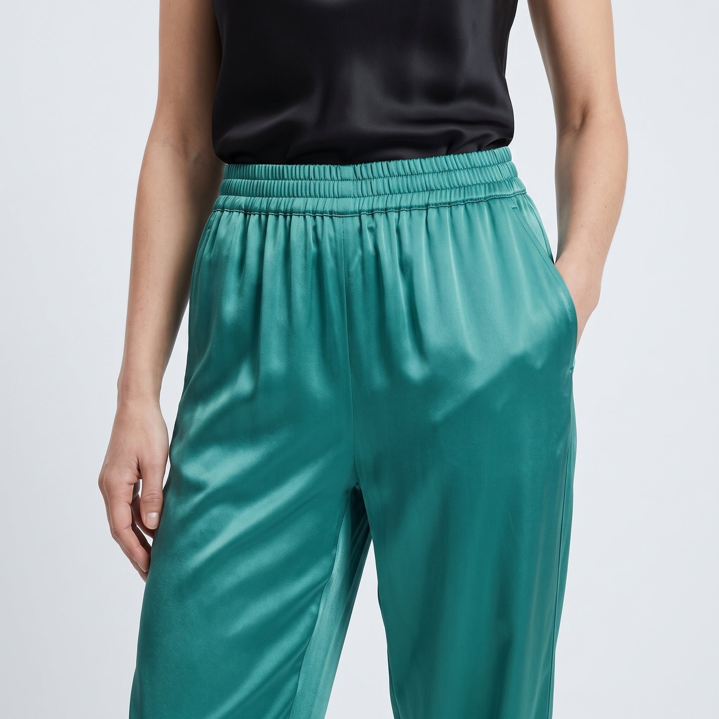Emerald Green Satin Trousers