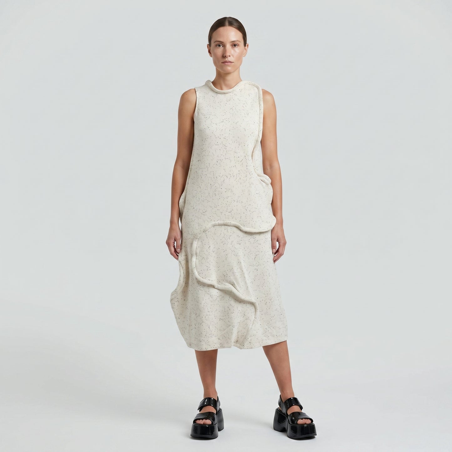 Sculptural Speckled Knit Dress