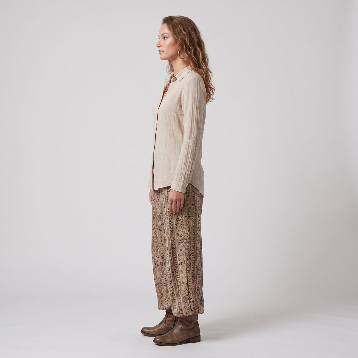 Classic Beige Button-Down Shirt