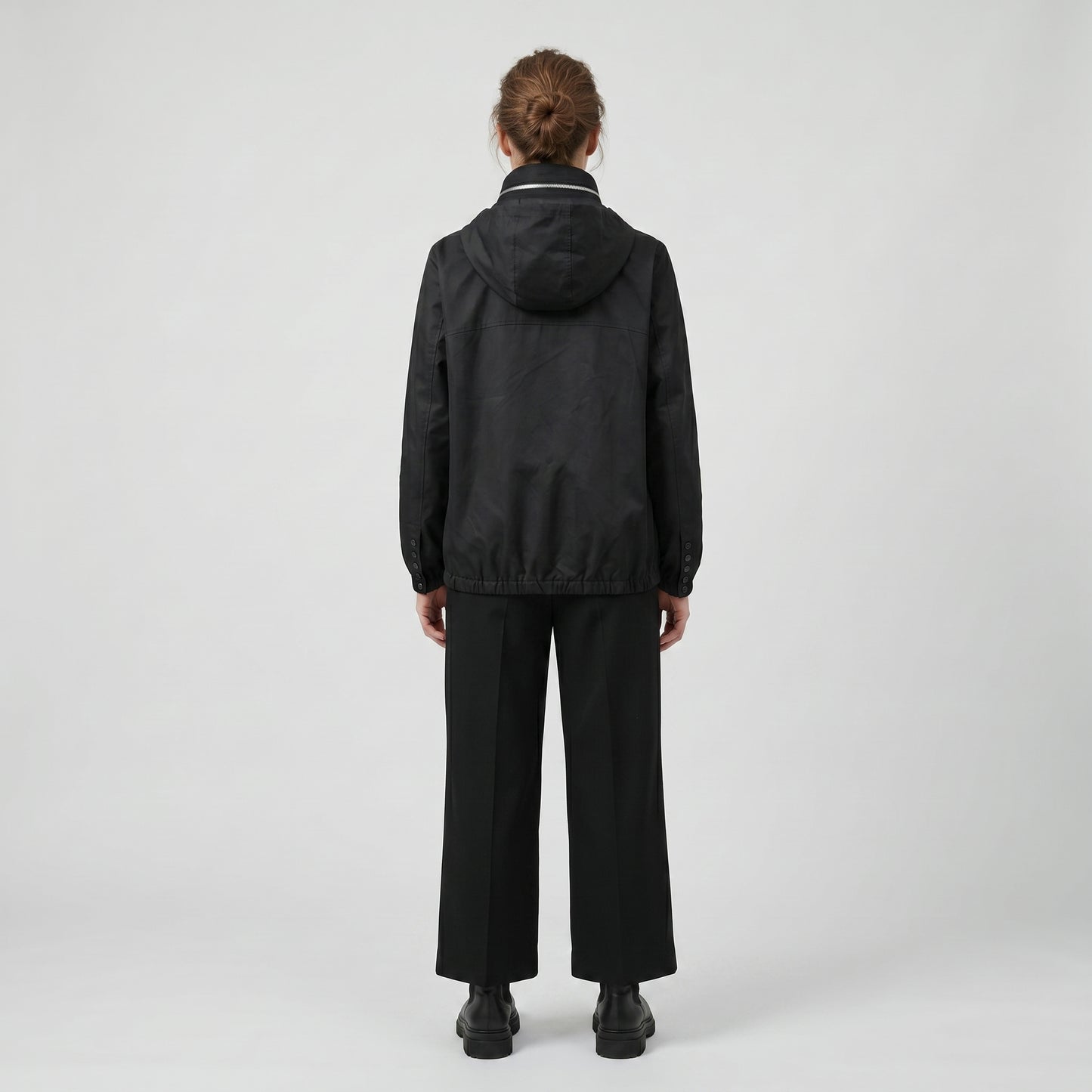 Minimalist Black Hooded Jacket