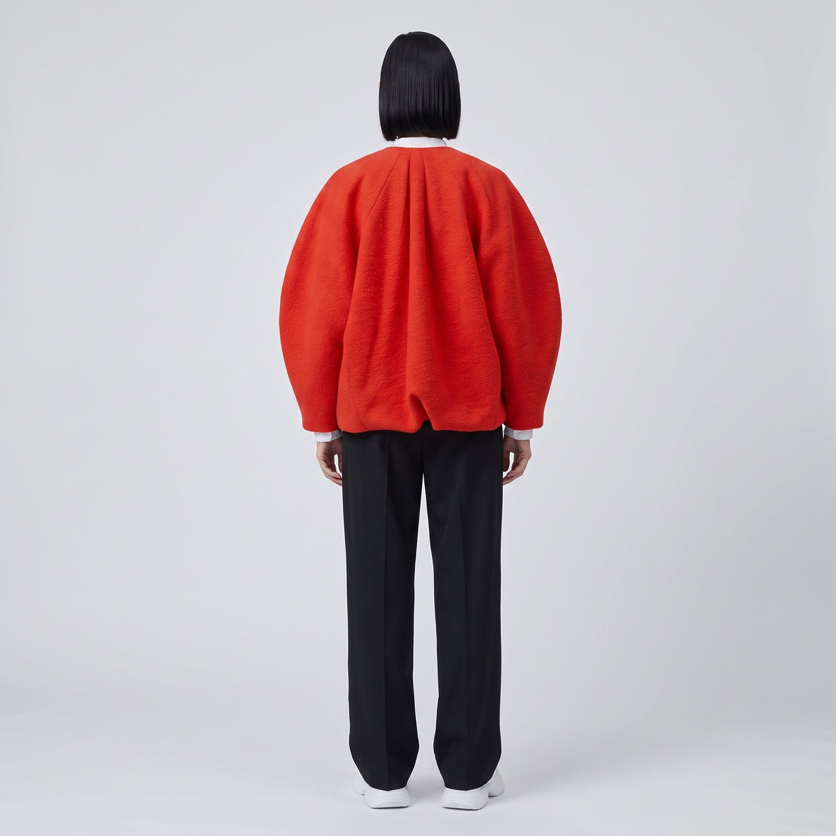Structured Felt Wool Cape Jacket