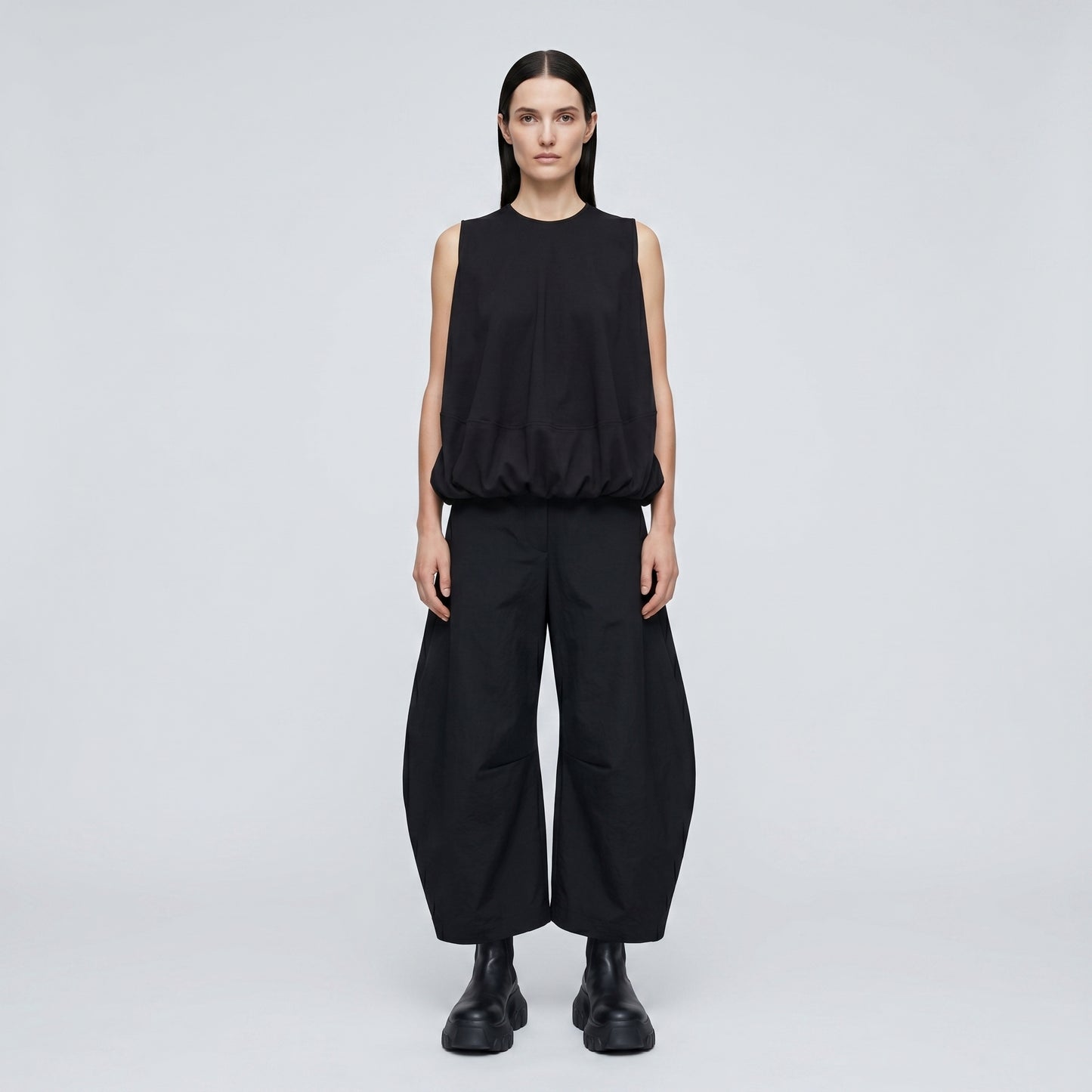 Sleeveless Bubble Hem Top