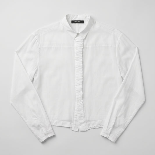 Crisp Ruffled White Cotton Shirt