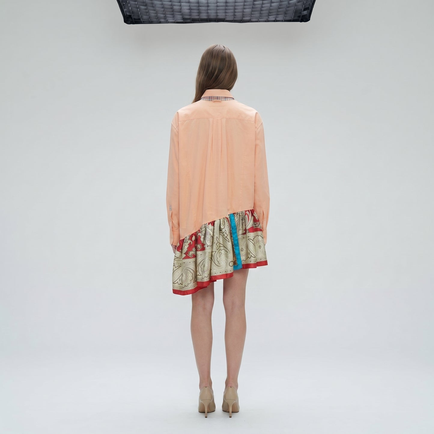 Peachy Asymmetrical Paisley Hem Shirt