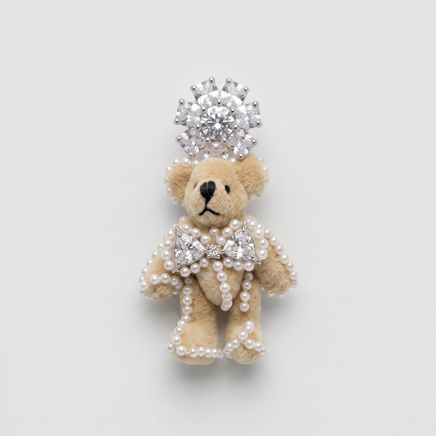 Crystal Bejeweled Teddy Bear Brooch