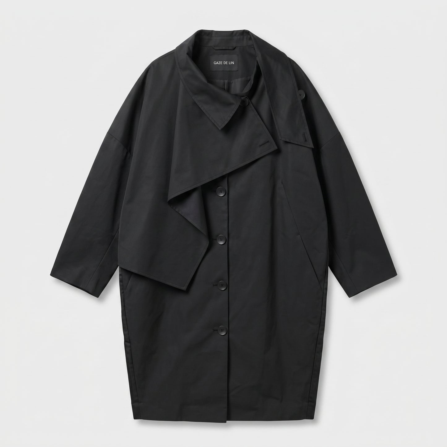 Structured Oversized Asymmetric Trench Coat