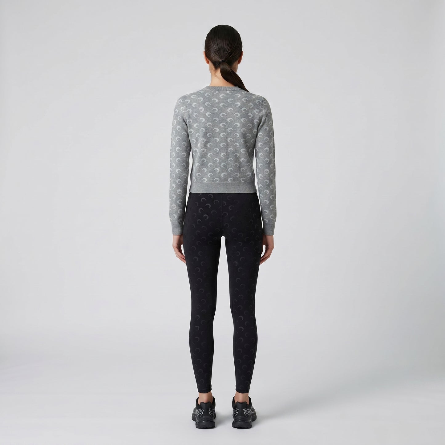 Iconic Moon Pattern Wool Cardigan