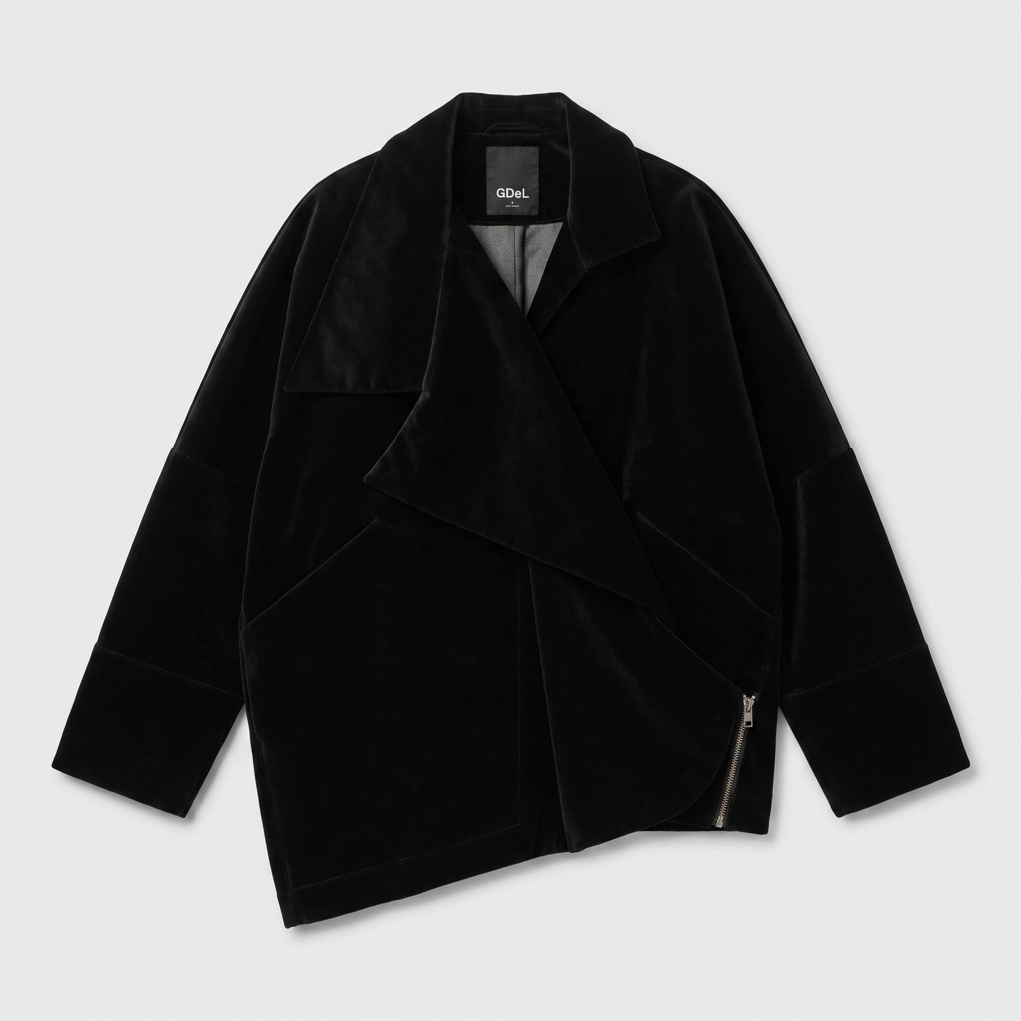 Asymmetric Velvet Statement Jacket