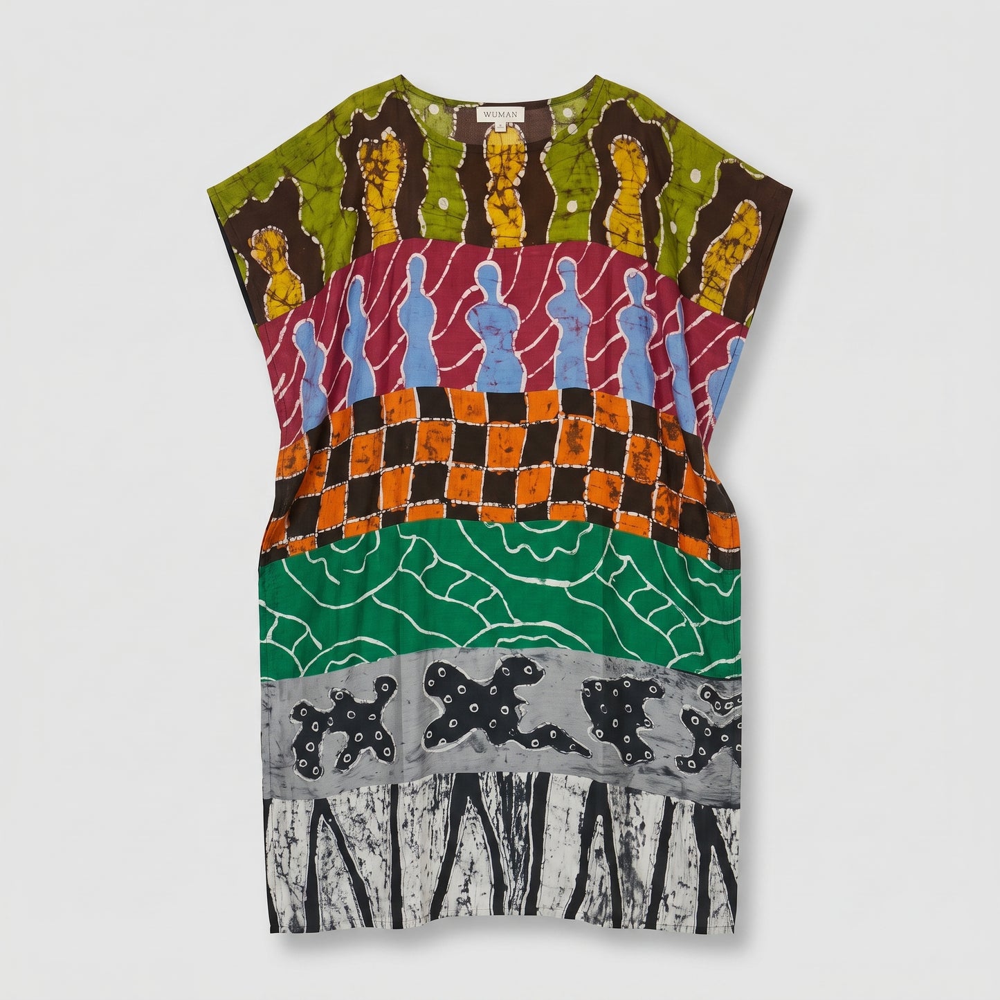 Abstract Printed Cotton Shift Dress