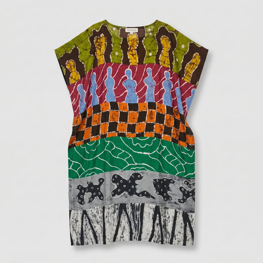 Abstract Printed Cotton Shift Dress