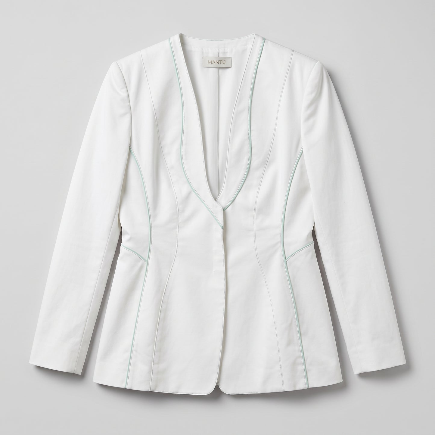 Tailored White Contrast Stitch Blazer