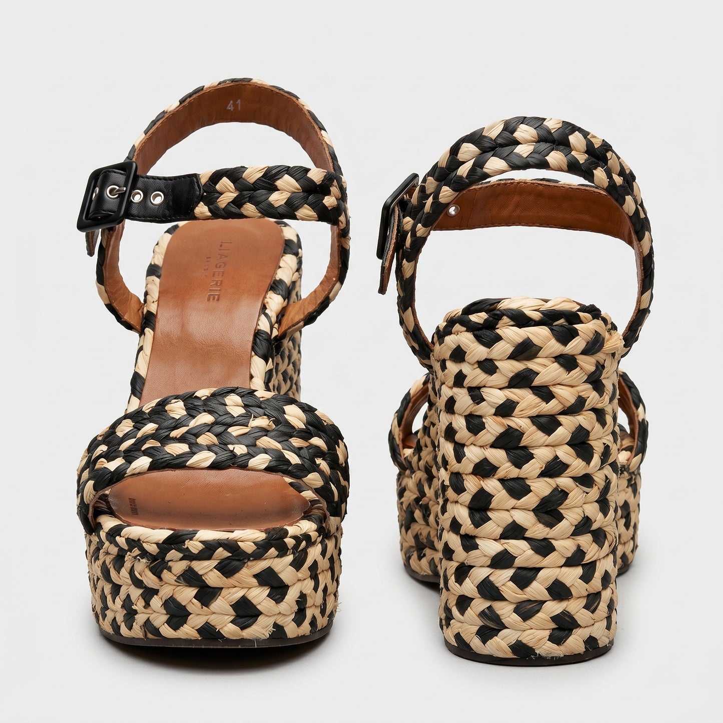 Woven Platform Ankle Strap Sandals
