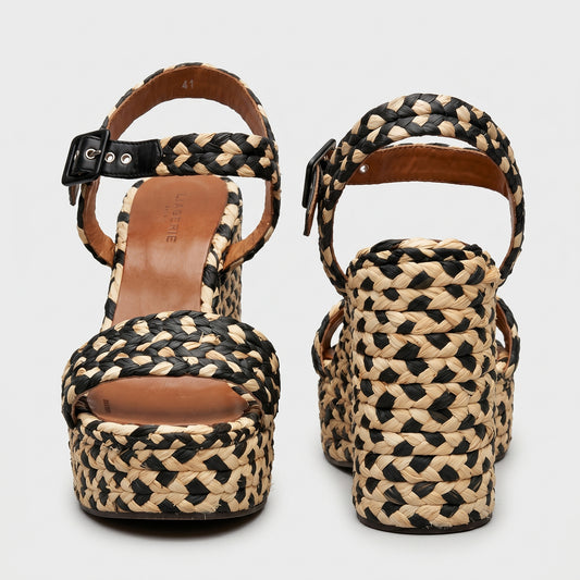 Woven Platform Ankle Strap Sandals