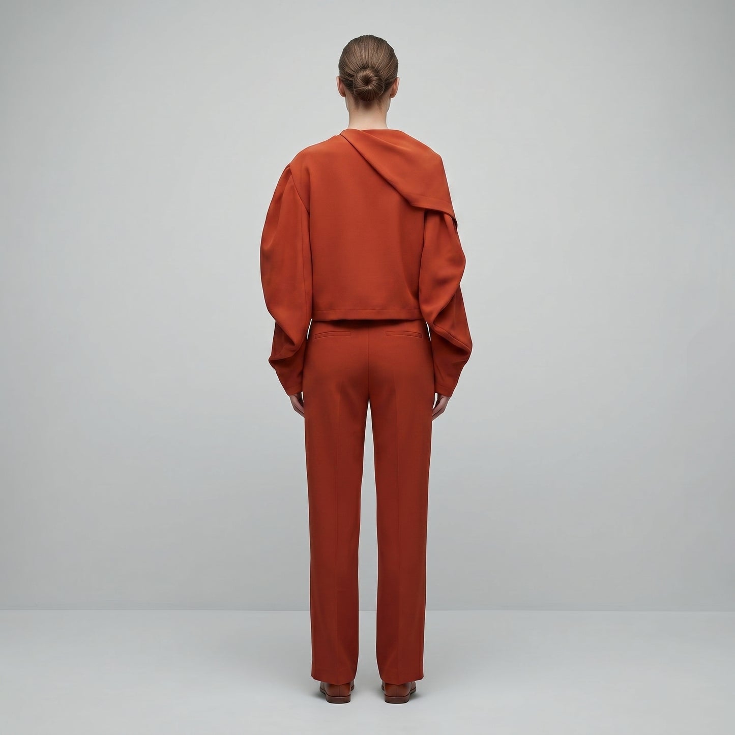 Draped Asymmetric Long Sleeve Top