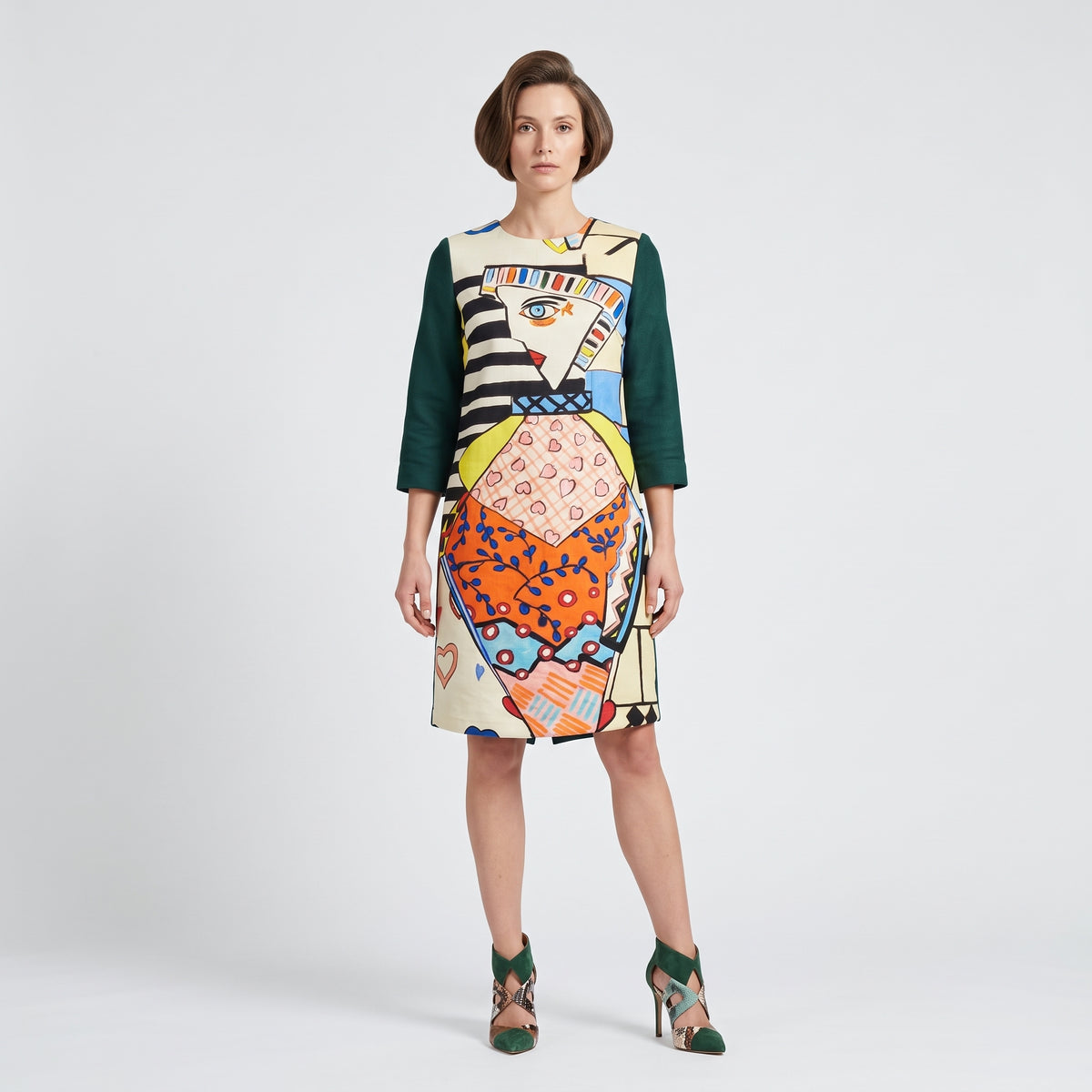 Abstract Graphic Print Shift Dress