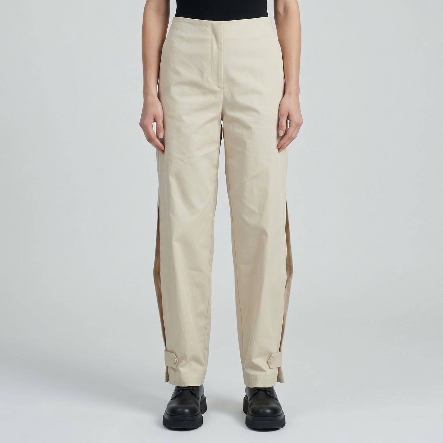 High-Waisted Split-Ankle Trousers